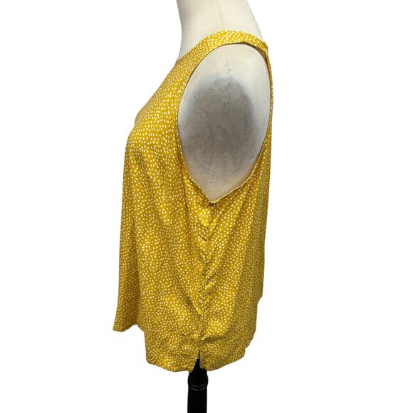 Fall Layers Mustard Polka Dot Blouse Old Navy‎ Sleeveless Chic Size L - Picture 2 of 6